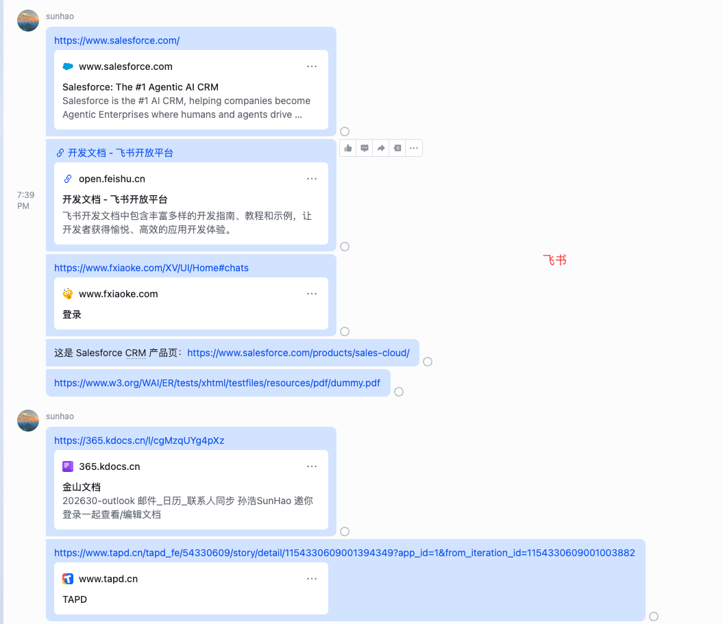 飞书链接预览补充测试